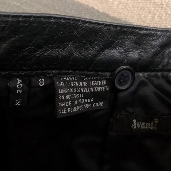 vintage (avanti) 1980’s - 100% genuine leather black midi skirt - Picture 5 of 8